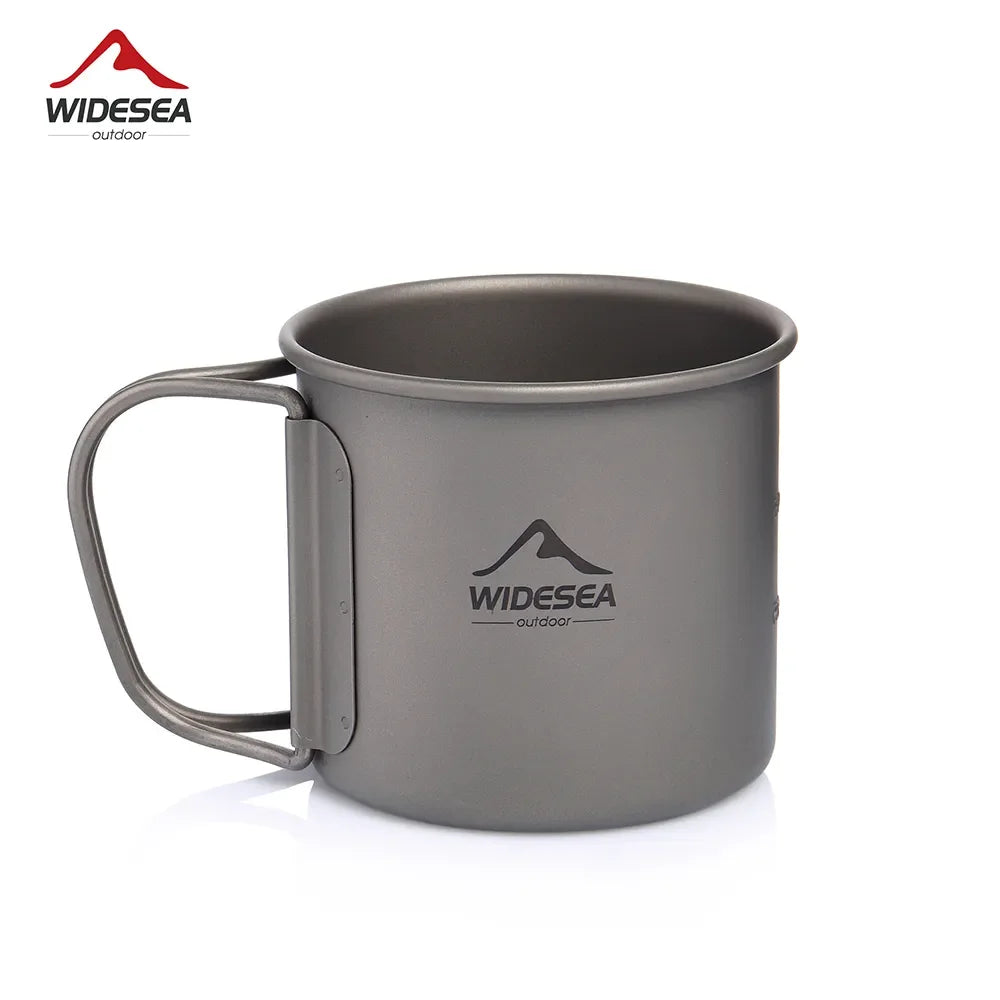 Titanium Cup with Lid Foldable Camping Coffee Mug