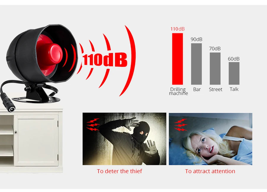 Wireless Home Security Alarm System Kit with Siren, Sensors and Remote