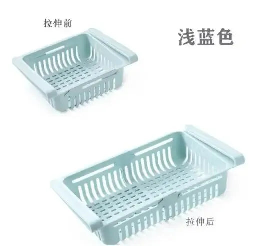 Multi Functional Refrigerator Storage Basket, Retractable Refrigerator Partition Storage Rack, Kitchen Drain