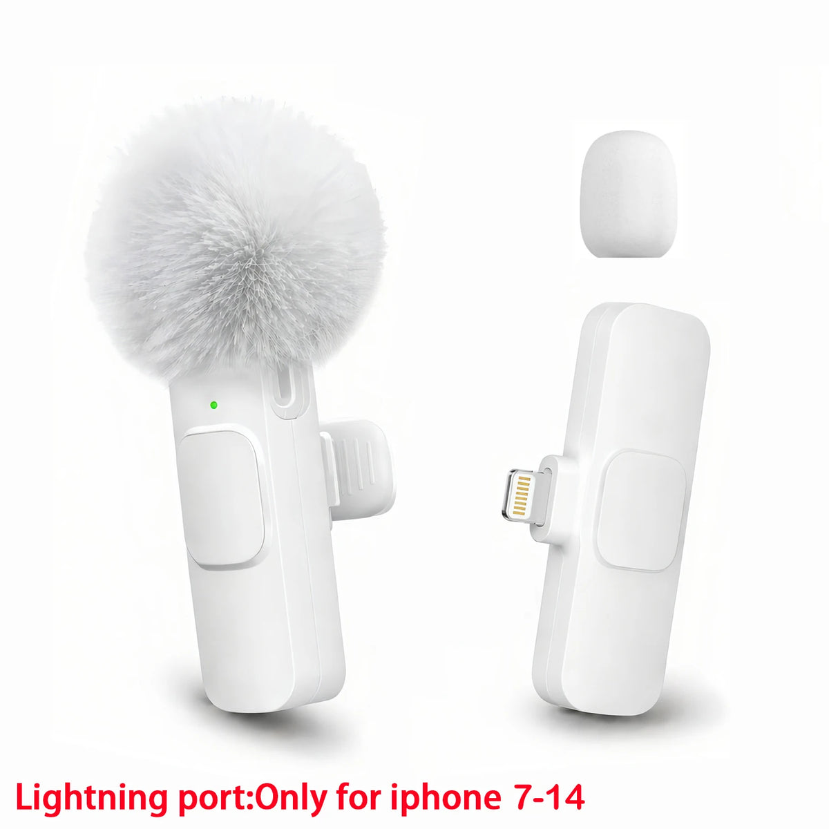 Wireless Lapel Microphone, Lightning Connector Only, mini Clip Microphone, Suitable for Live Streaming, Vlogs, Interviews.