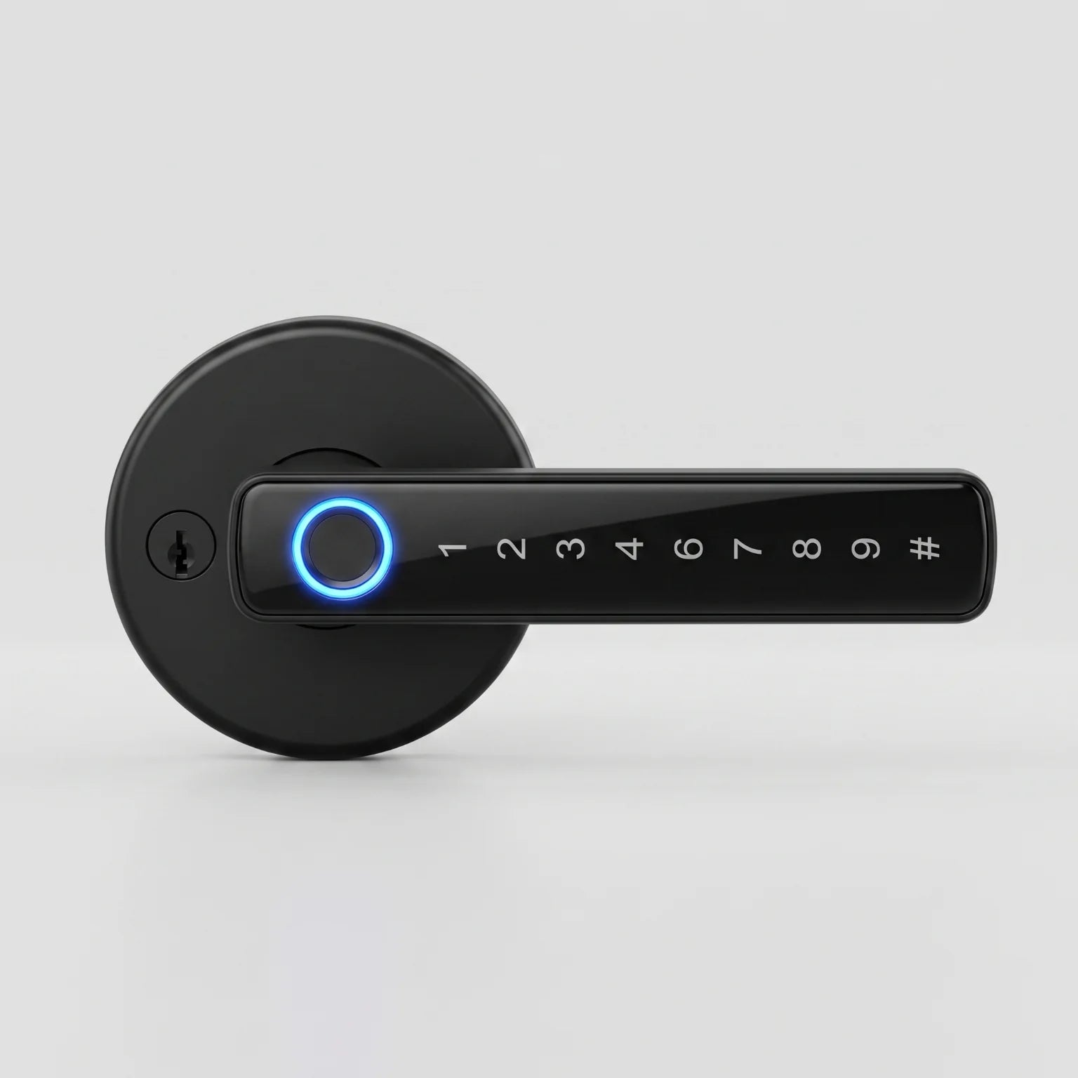 Fechadura Inteligente Tuya Bluetooth com Impressão Digital, Senha, Cartão IC, Chave Mecânica, Desbloqueio Anti-Escondido, Código Falso, Fechadura de Alavanca Inteligente com Trinco Ajustável para Porta Interior de Casa, Quarto ou Apartamento