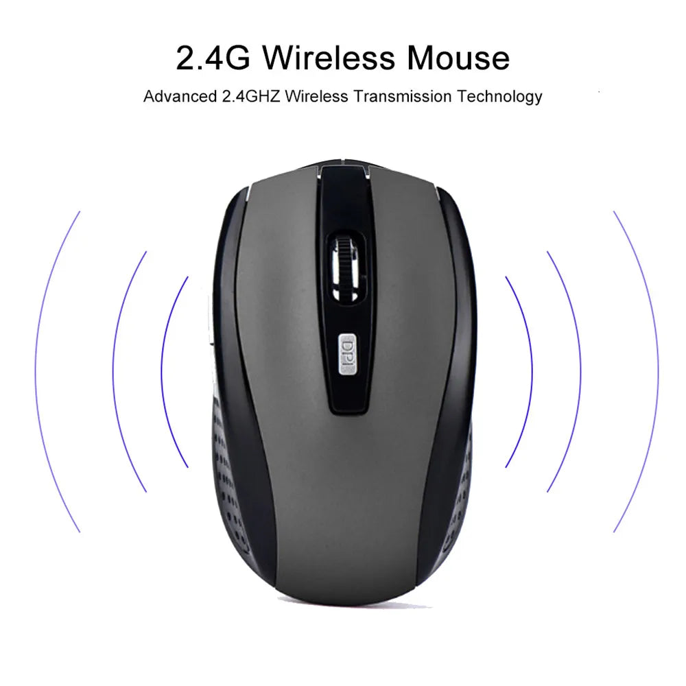فأرة لاسلكية بصرية بتردد 2.4GHz، بستة أزرار
