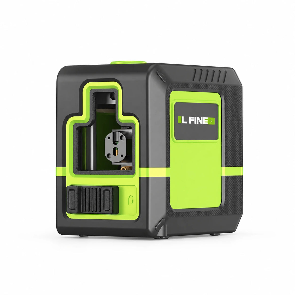 Two-line laser level on white background