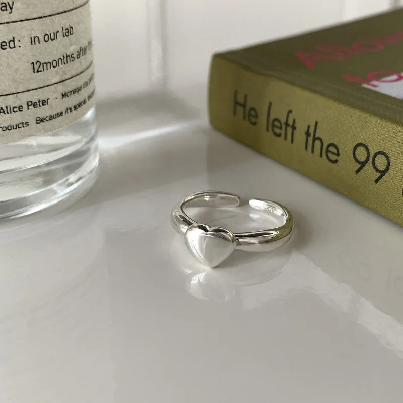 925 Sterling Silver plated Liquid Lava Hetian Jade Bamboo Ring for Women Girl Gift Irregular Vintage Jewelry Dropshipping