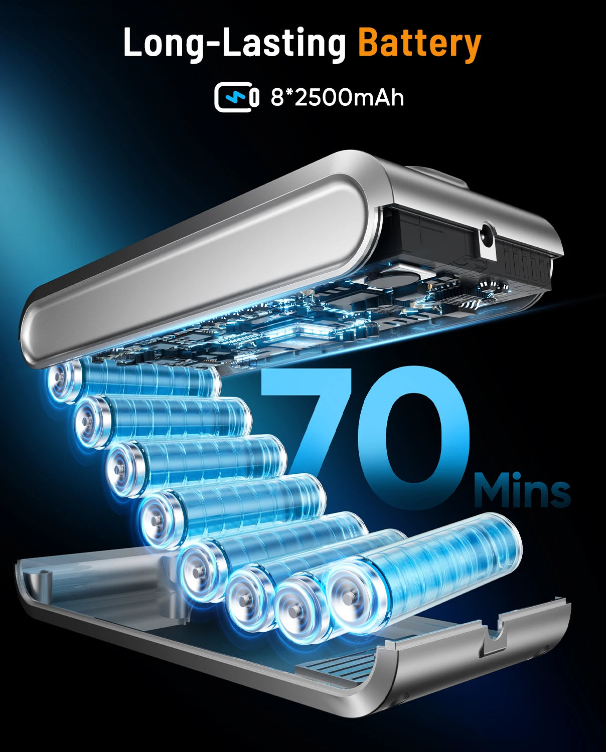 650W Cordless Vacuum Cleaner 65KPA Strong Suction for Pet Hair and Carpet