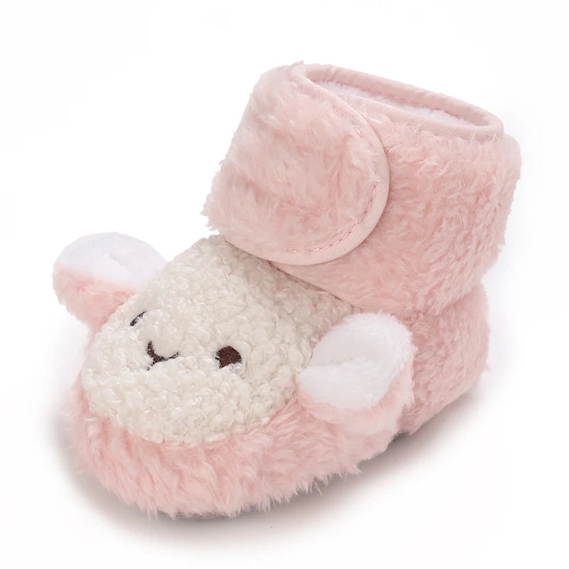 Cute Bear Baby Shoes Soft Plush Winter First Walkers