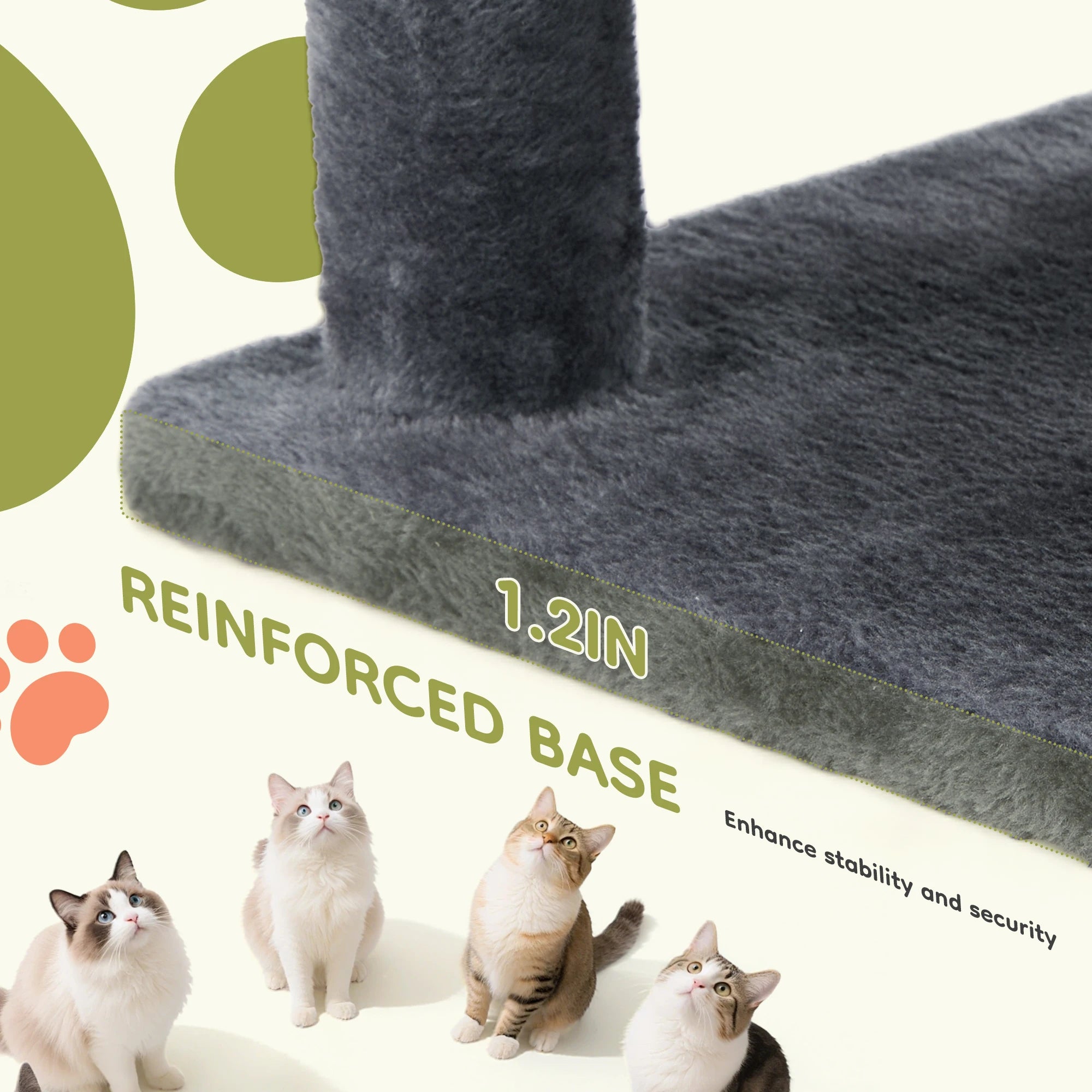 66-Inch Multi-Level Cat Tree Tower with Condo, Hammock & Scratching Posts