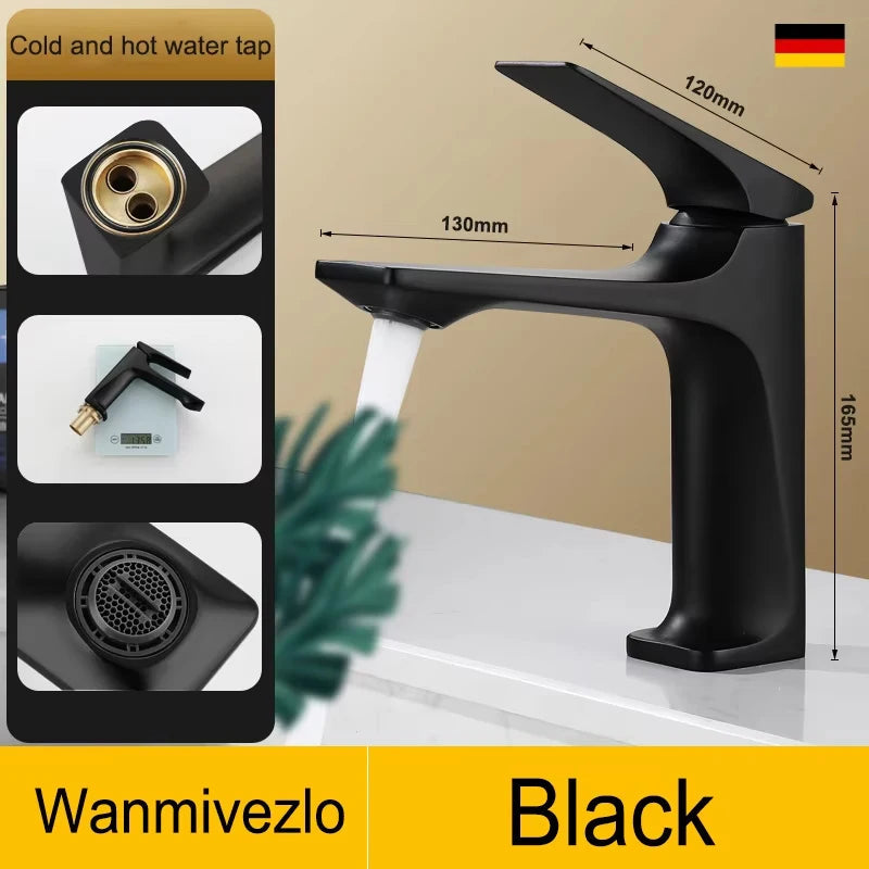 Gun Grey Modern Bathroom Sink Faucet Single Handle Deck Mounted Wash Basin Water Tap Hot And Cold Mixer
