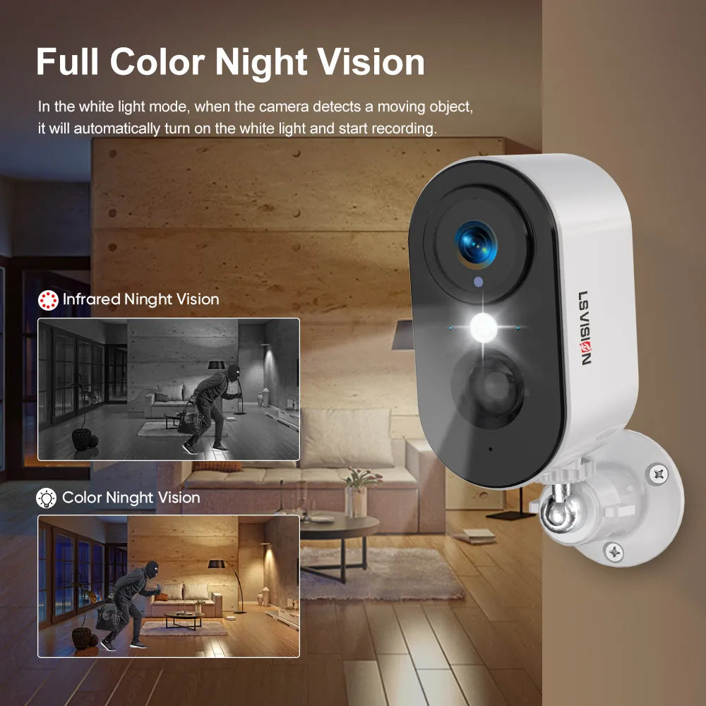 Telecamera di Sicurezza PTZ Wireless 4G 4MP con Batteria per Esterni CCTV