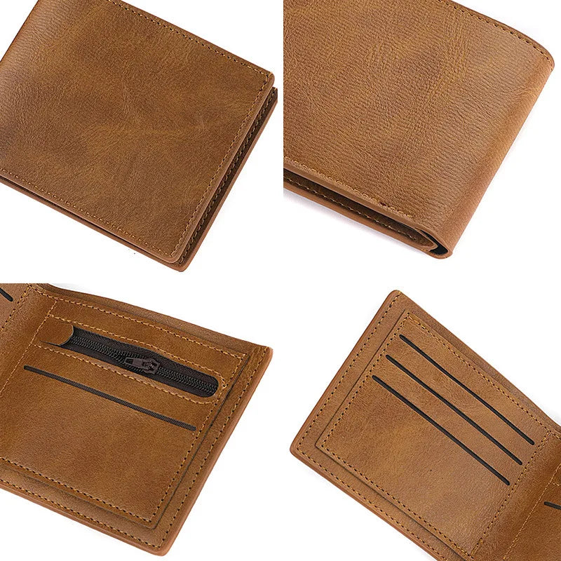 Cartera de cuero sintético PU bifold con compartimentos para tarjetas y billetes