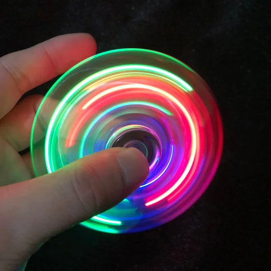 Transparentna žiroskopska konica prsta s svetlobno svetlečo barvito svetlečo igračo za zmanjšanje pritiska prstov