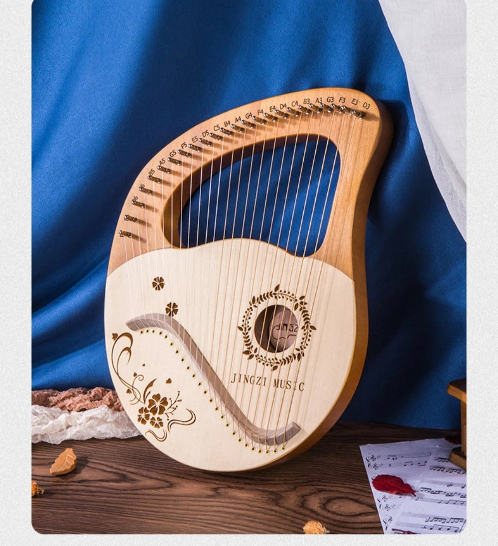 Mahogany Lyre Harp - String and Tuning Options