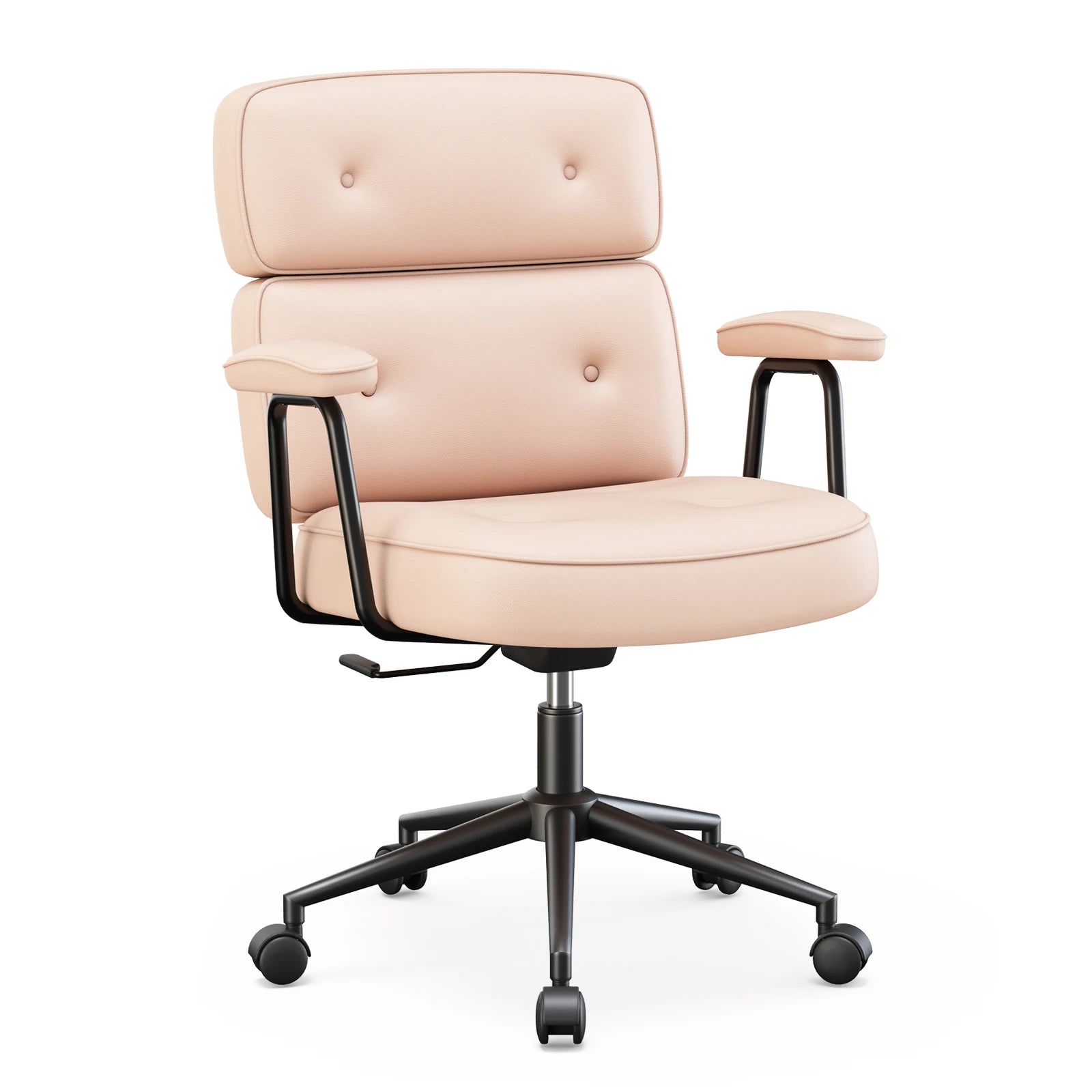 Ergonomic PU Leather Office Chair with Lumbar Support & Adjustable Height