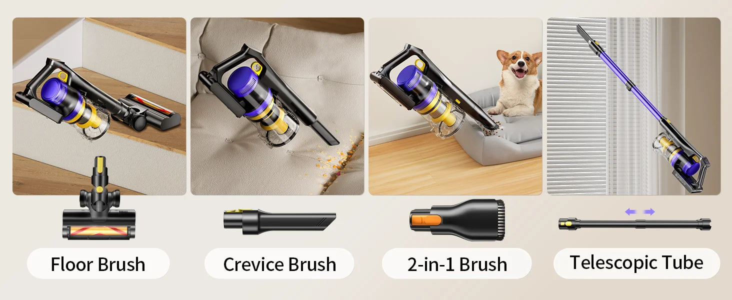 Laresar X11 550W 55000PA Suction Power Cordless Vacuum Cleaner Handheld Smart Home Dust Cup 60 Mins Runtime 3 Pcs Filte Set