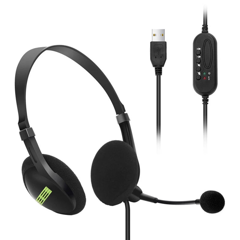 Casque filaire USB avec microphone et réglage du volume