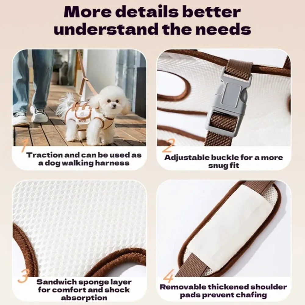 Pet Carrying Support Harness with Shoulder Strap