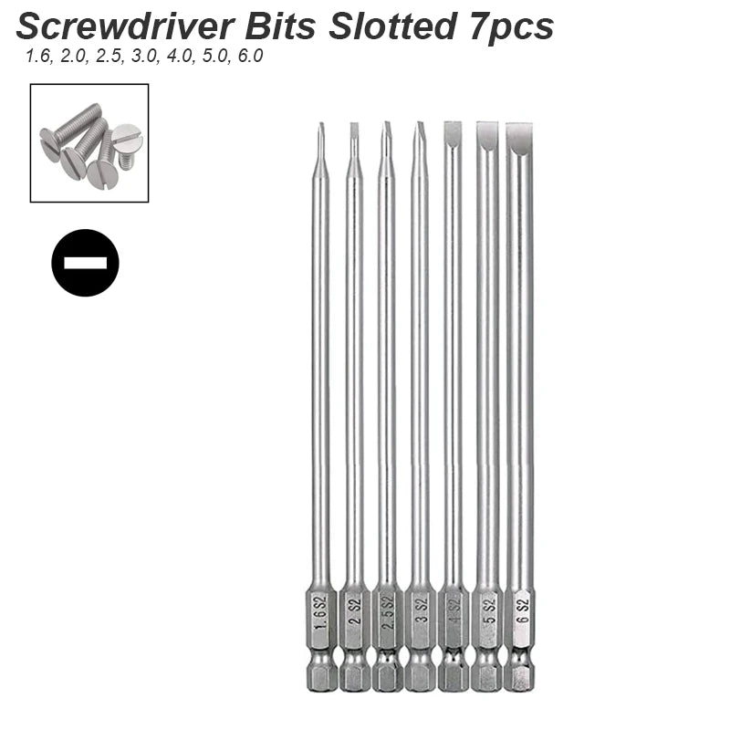 Screwdriver Bit Torx Slotted Phillips Square Socket Tip Magnetic Head 1/4 Shank For Power Drill Tool Precision Screw Driver Bat