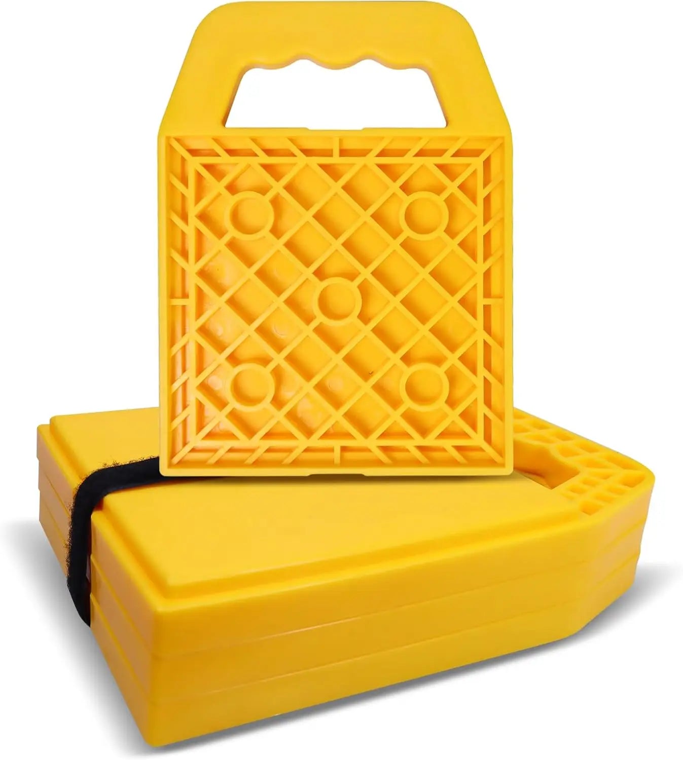 4Pack RV Stabilizing Jack Pads Camper Jack Pads RV Leveling Blocks with Handle Camper Stabilizer Blocks for Travel Trailer