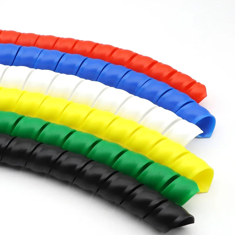 2M Long 8/10/12mm Cable Protection Sleeving Spiral Wound Flexible Wire Organizer Insulation Sleeve Wire Winding Protector