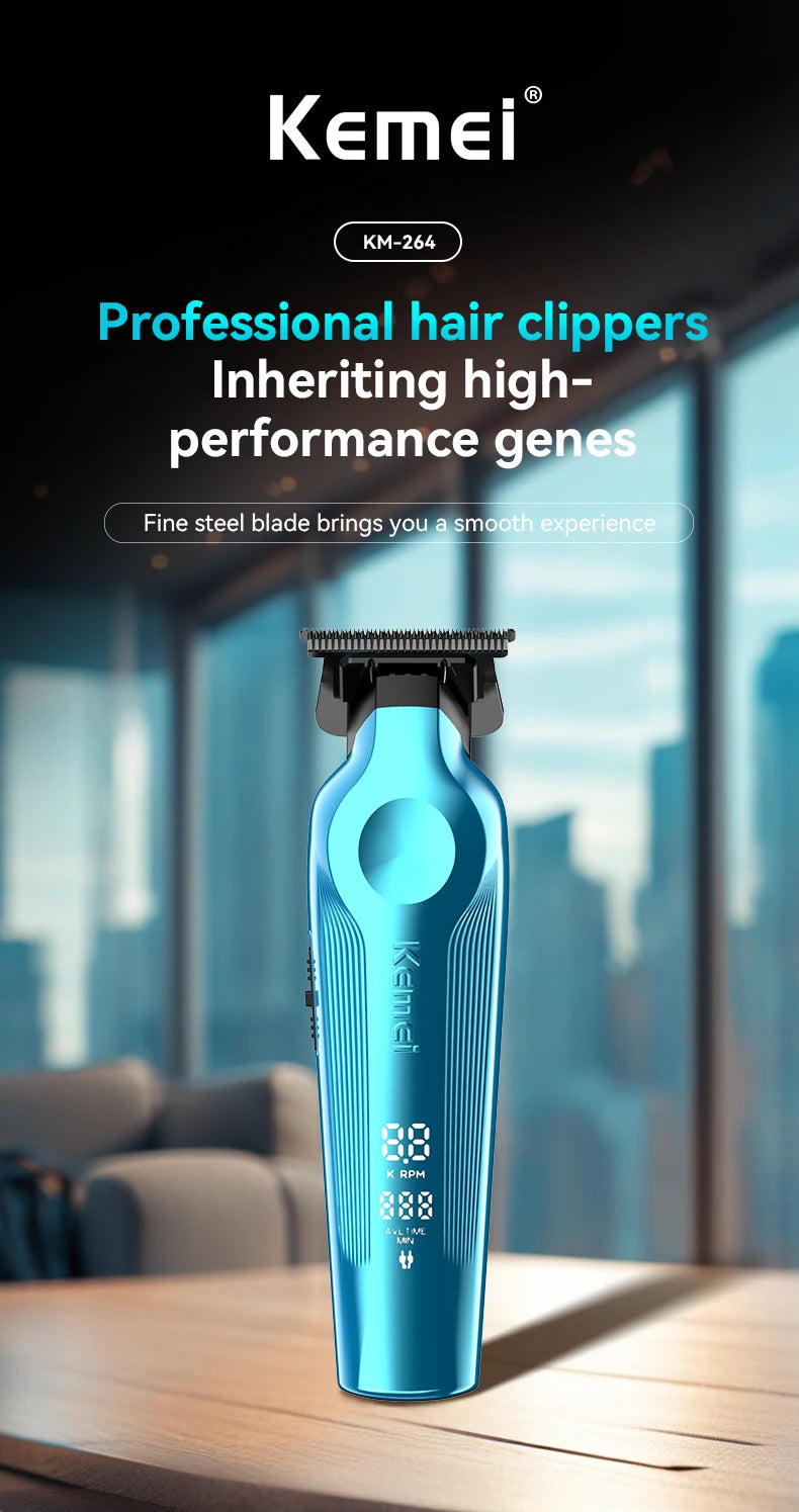 Kemei KM-1858 9000RPM 10W Hair Clipper,KM-264 Rechargeable Electric Trimmer,Original KM-T95 Shaver For Men Barber Clippers Kit