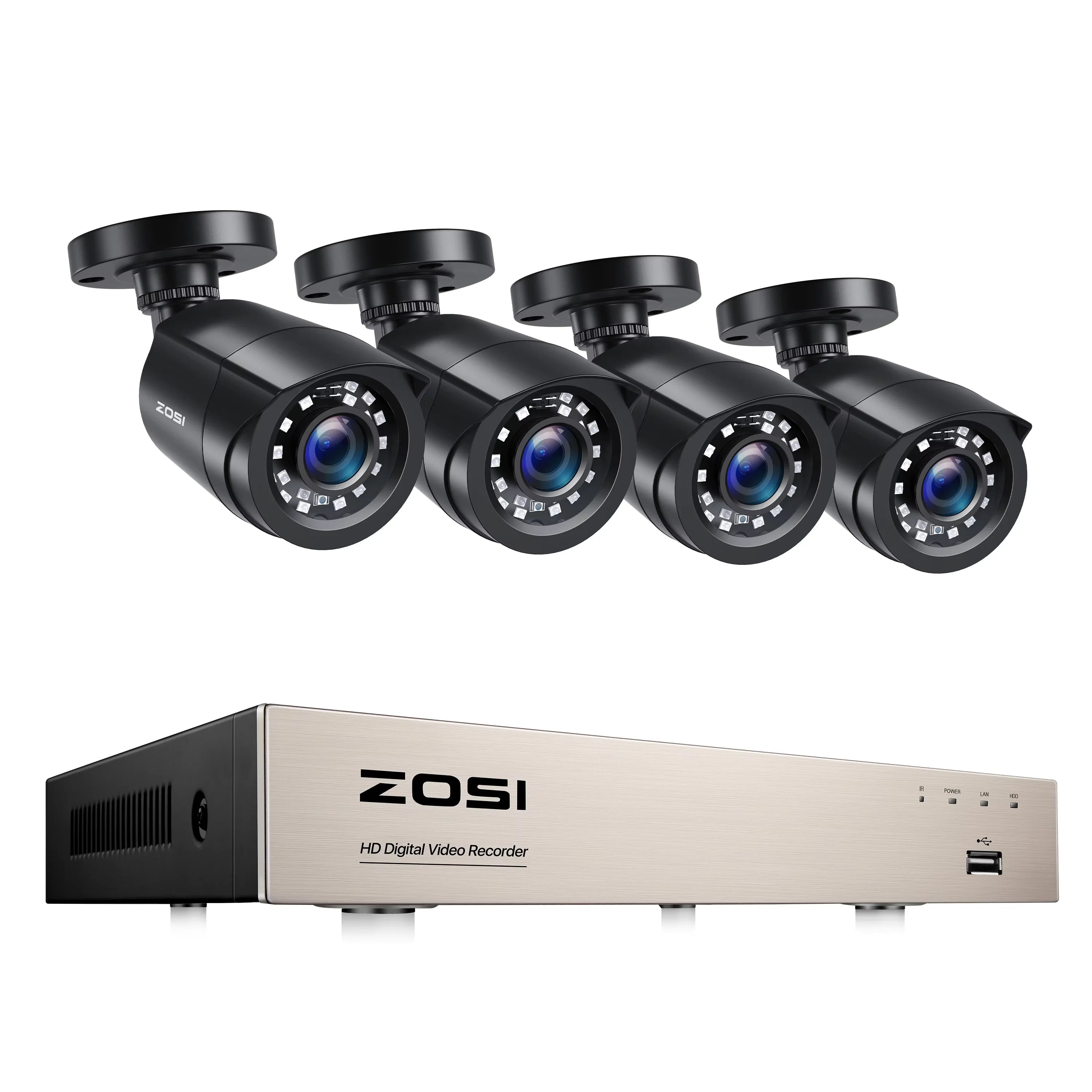 ZOSI 8CH 1080P Wired CCTV Security Camera System with HDD