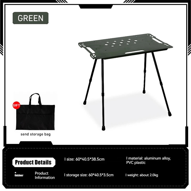 Aluminum Alloy IGT Tactical Folding Table with Adjustable Legs