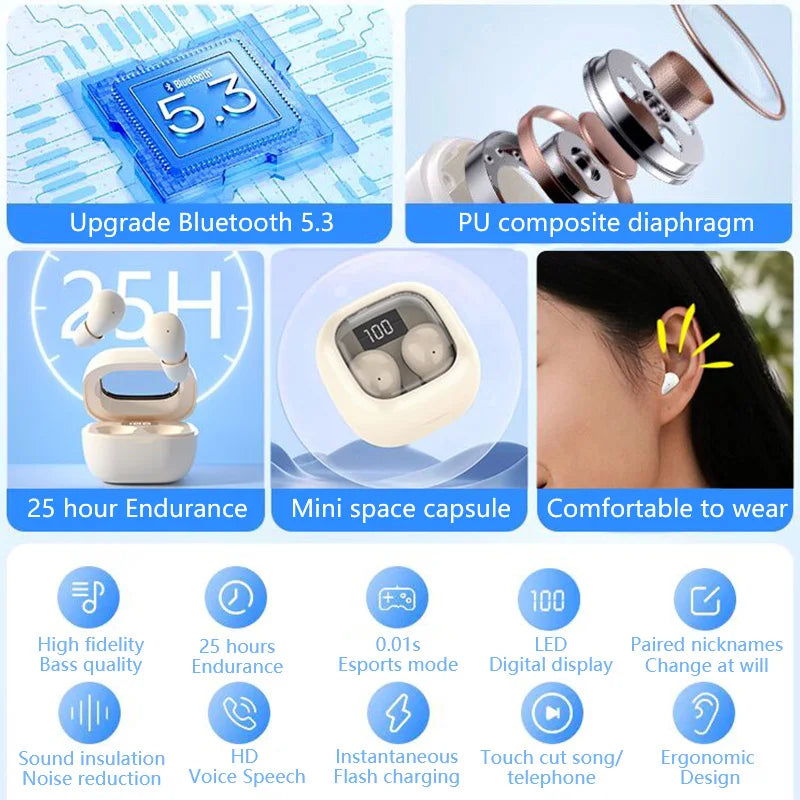 Small Wireless Bluetooth In-Ear Headphones