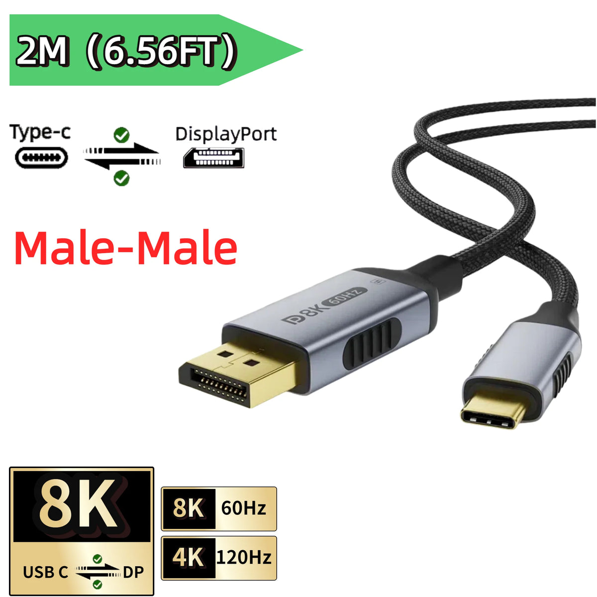 USB-C and DisplayPort Video Cable, Multiple Versions