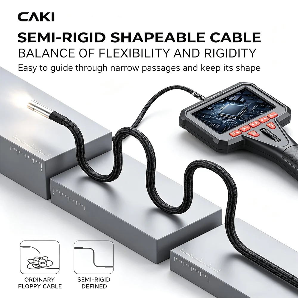 Industrial Endoscope 360° Two-Way Articulating Borescope with 4.5" IPS Screen