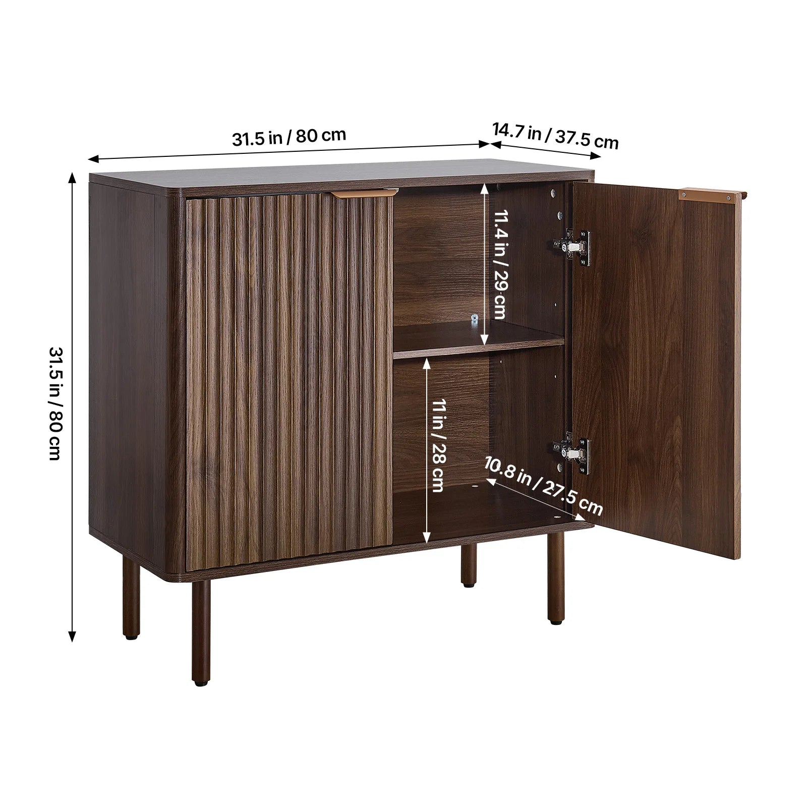 SucceBuy Coffee Bar Cabinet Farmhouse/Mid Century Coffee Bar Table Buffet Stand Cabinet for Entryway Grey/White/Walnut/Black/Oak