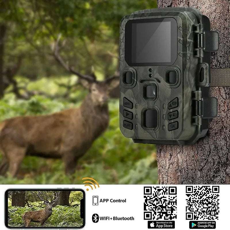 Outdoor WIFI APP 4K/2.7K 36MP/24MP Trail Camera Wildlife Infrared Night Vision Motion Activated IP65 Trap Game Cam Waterproof