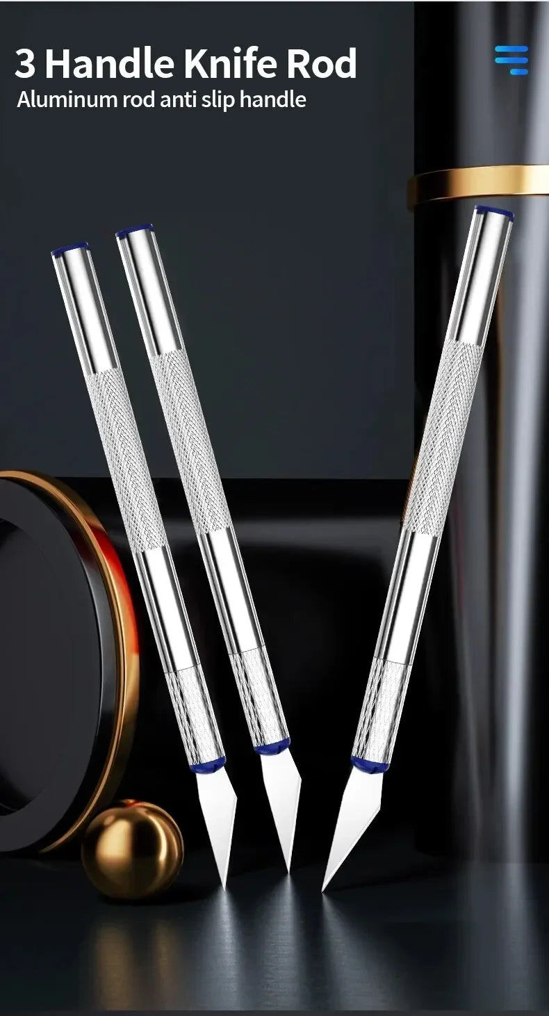 13Pcs Metal Carving Knife Pen Style Art Seal Cutting Manual Combination Paper Cuttings Non-Slip Gadget DIY Precision Repair Tool