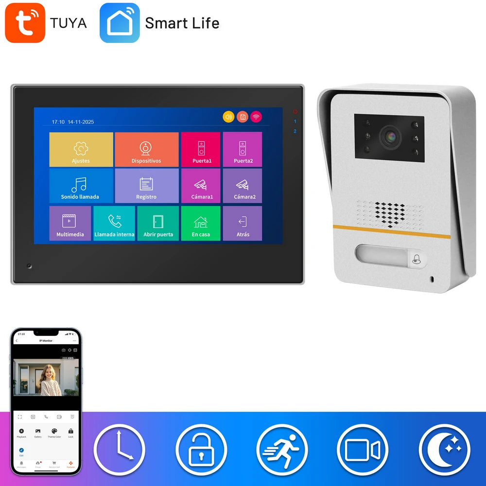 Karmen Video Doorbell Intercom 1080P Wide-Angle Touch Screen