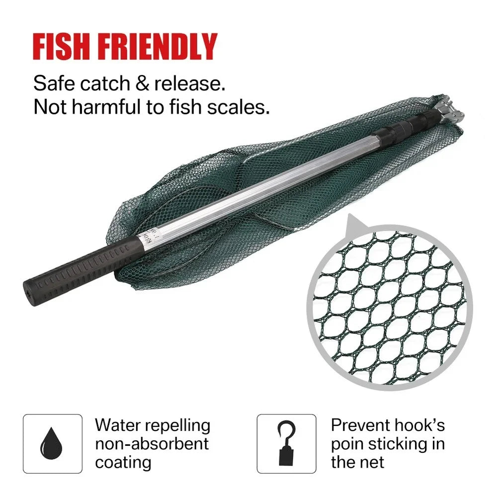 Telescopic Folding Fishing Landing Net with Long Extendable Handle