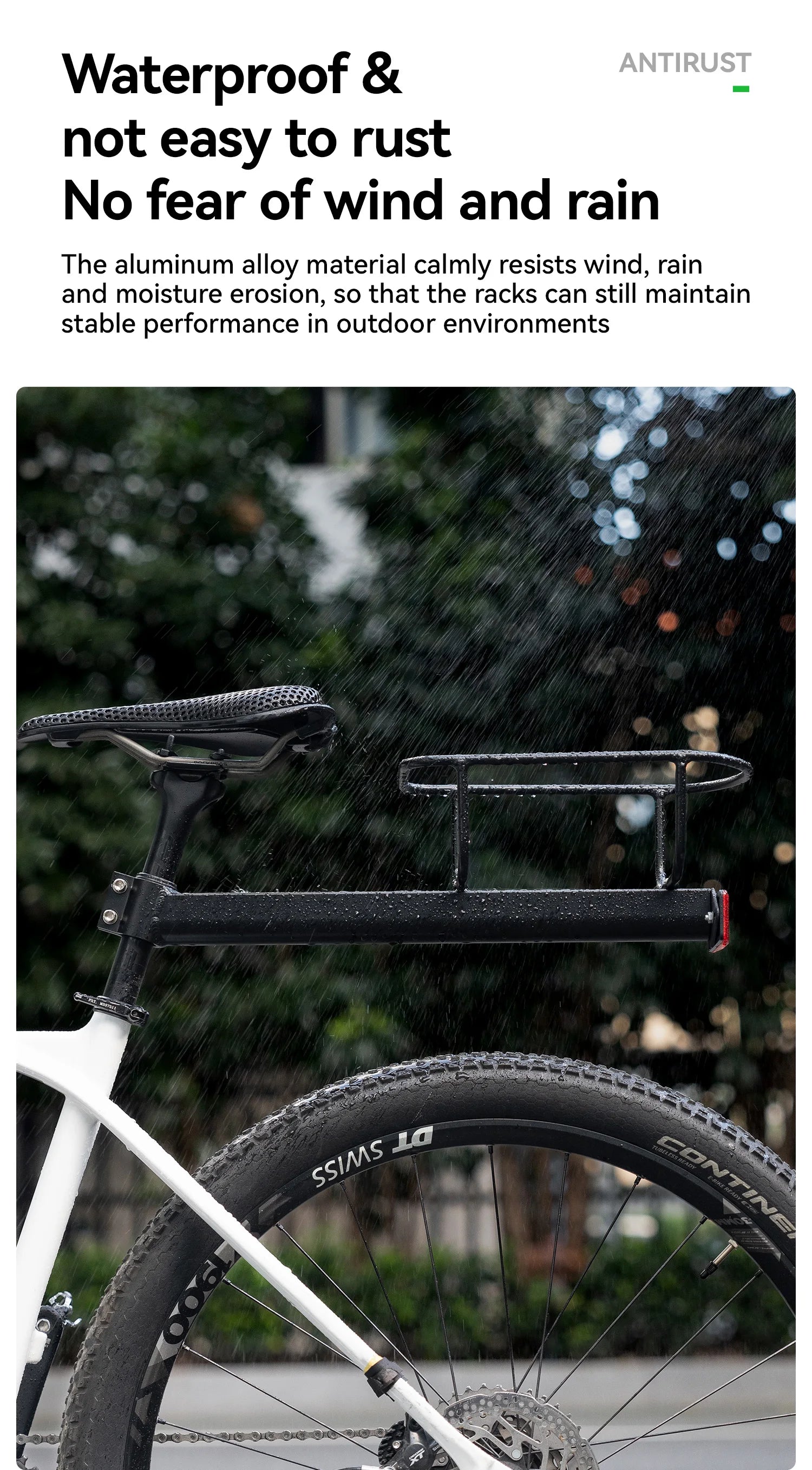 Aluminum Bike Rear Rack Carrier Shelf for Extra Storage on Rides