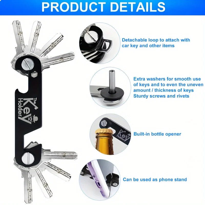 Compact Folding Key Organiser, Black