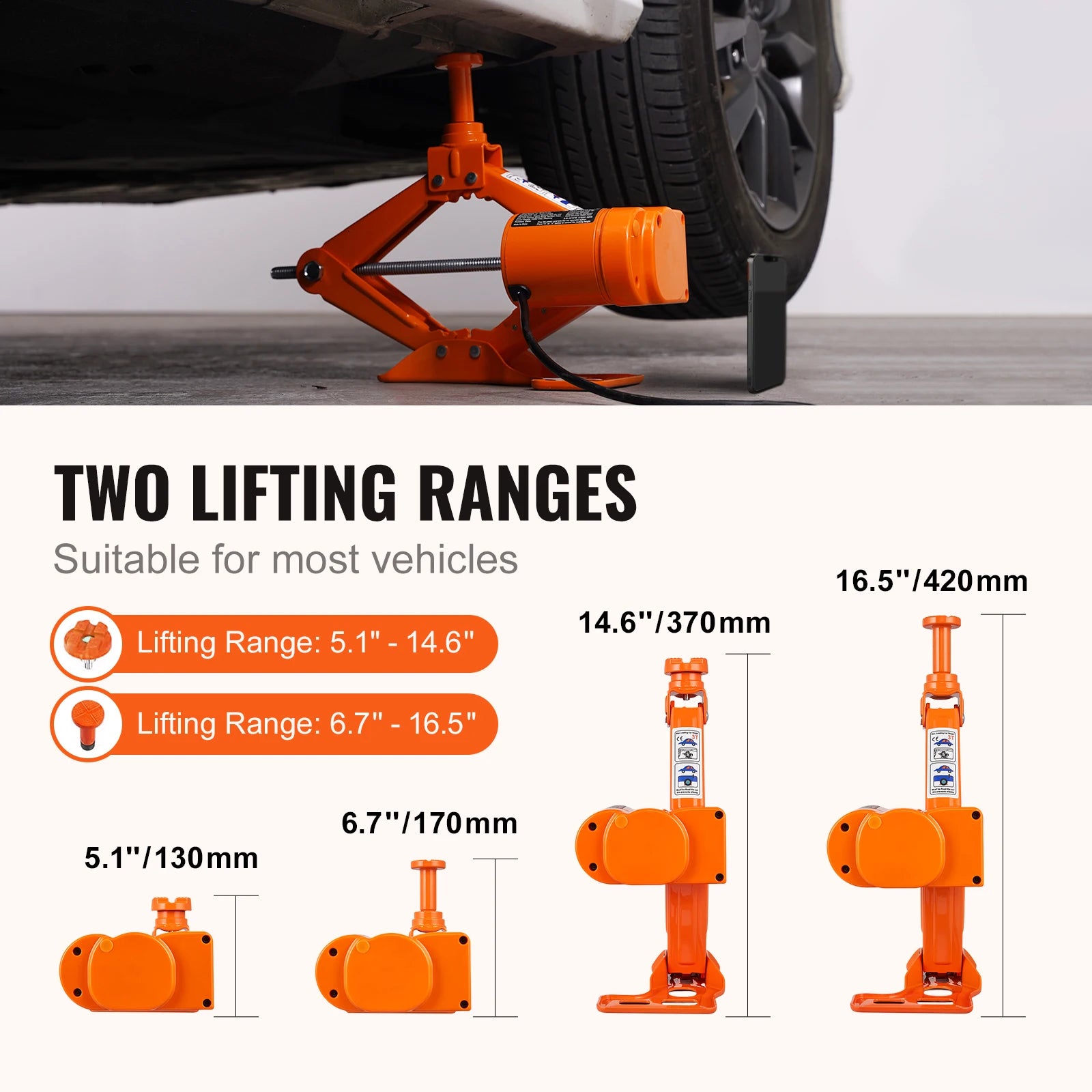 SucceBuy 3T Electric Car Jack Scissor Jack with Electric Impact Wrench 12V Car Jack with Double Saddle for SUV Truck Tire Change