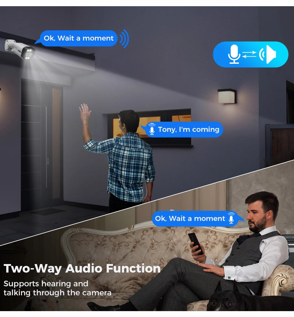 POE 5MP 8MP 4K IP Camera with Color Night Vision and Face Detection