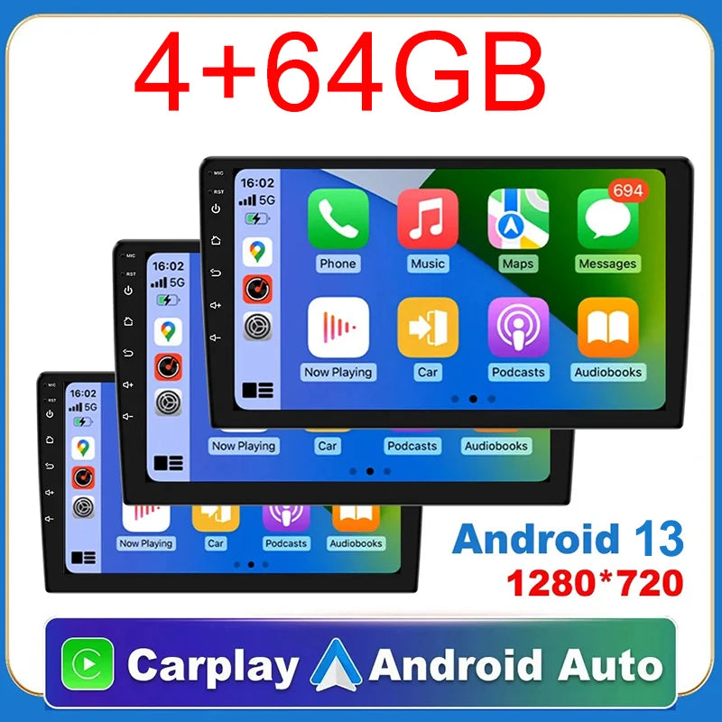 7/9/10 Zoll Universal Android 13 Autoradio 32G/64G Autoradio Android 2 Din Car Radio GPS BT Zentrale Multimedia Intelligente Fahrzeugssysteme