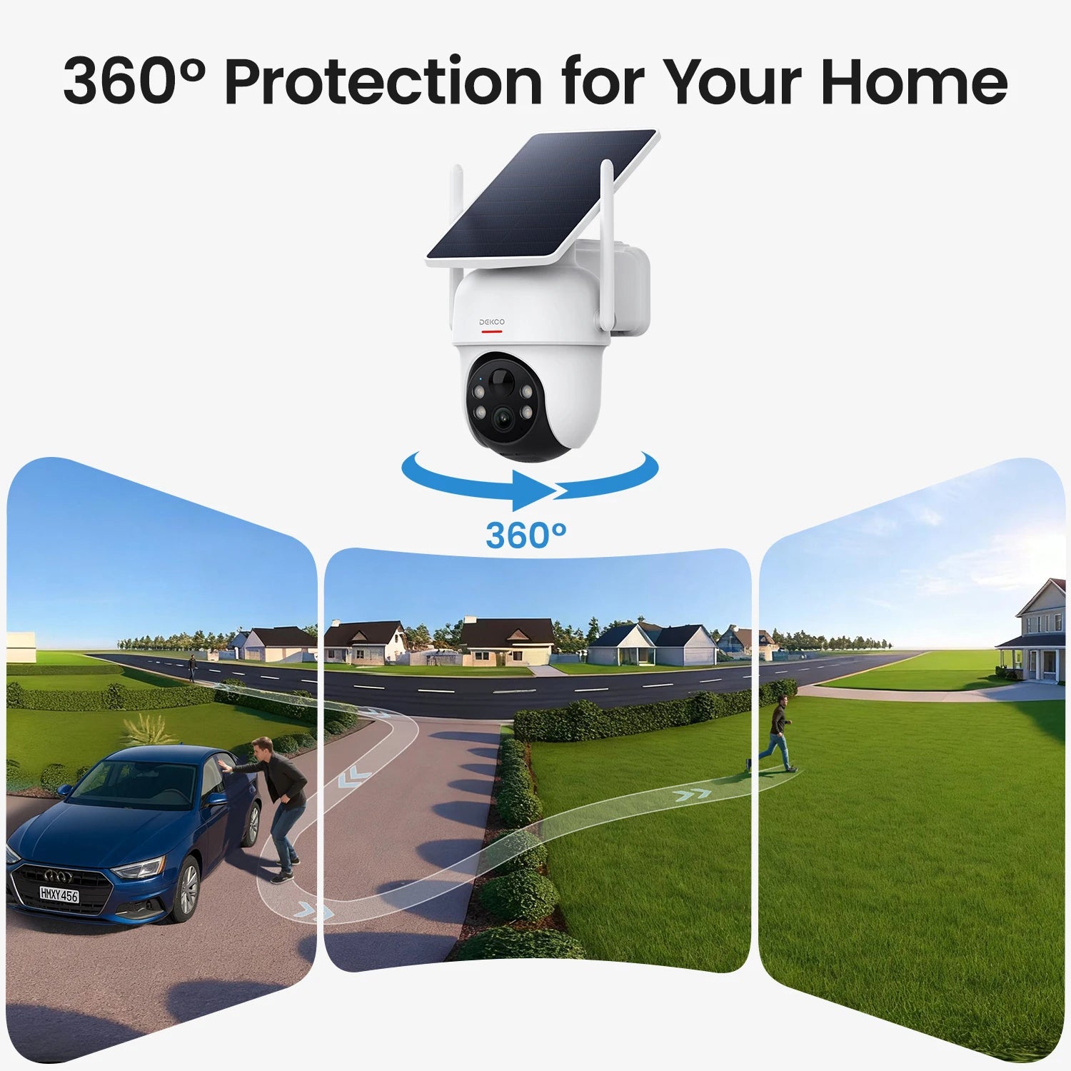 DEKCO 3MP Solar Security Camera System, 4-Camera Kit