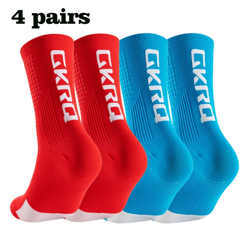 Meias de ciclismo GKRQ, conjunto de 4 pares, tamanhos M ou L