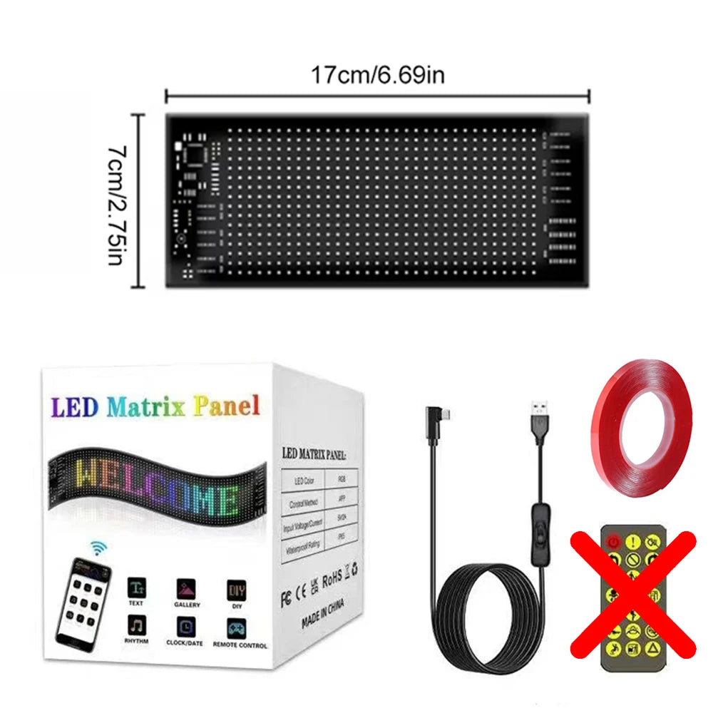 Painel de matriz RGB LED programável flexível