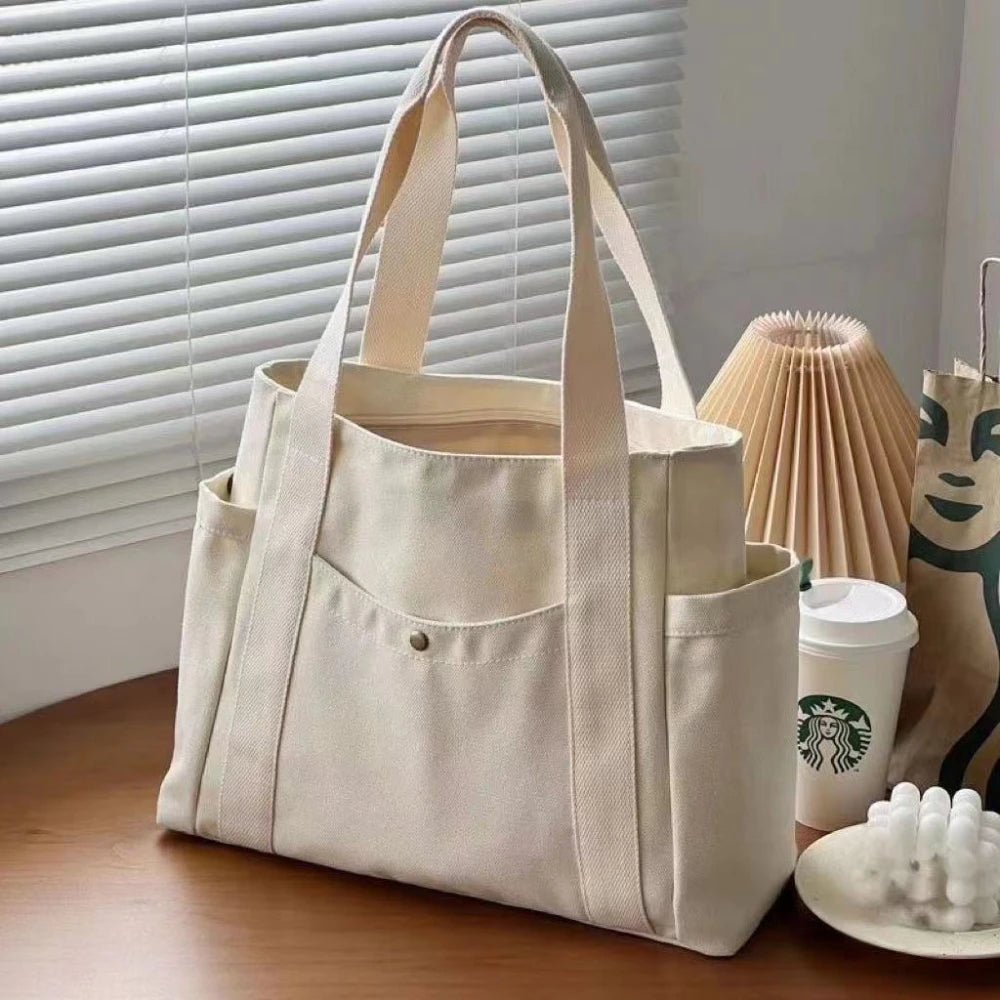 Everyday Zipped Tote Bag, Black or White