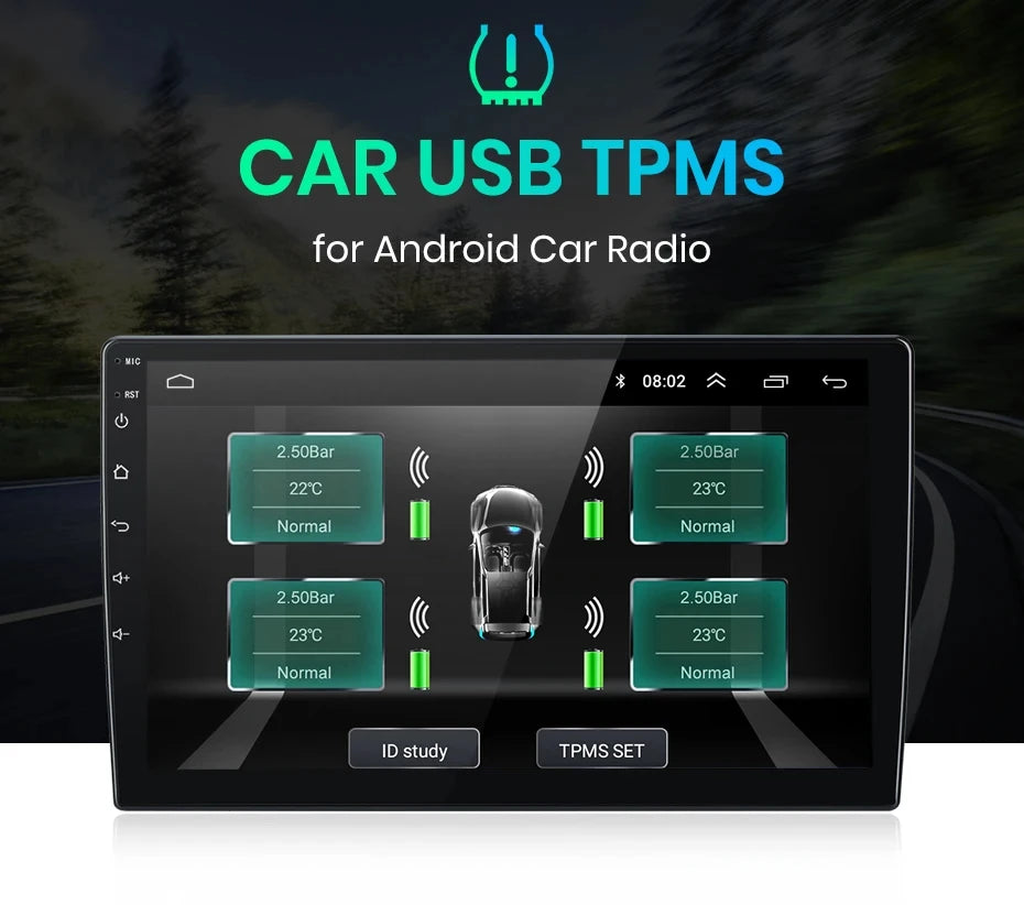 USB Tire Pressure Monitoring System with Internal Sensors