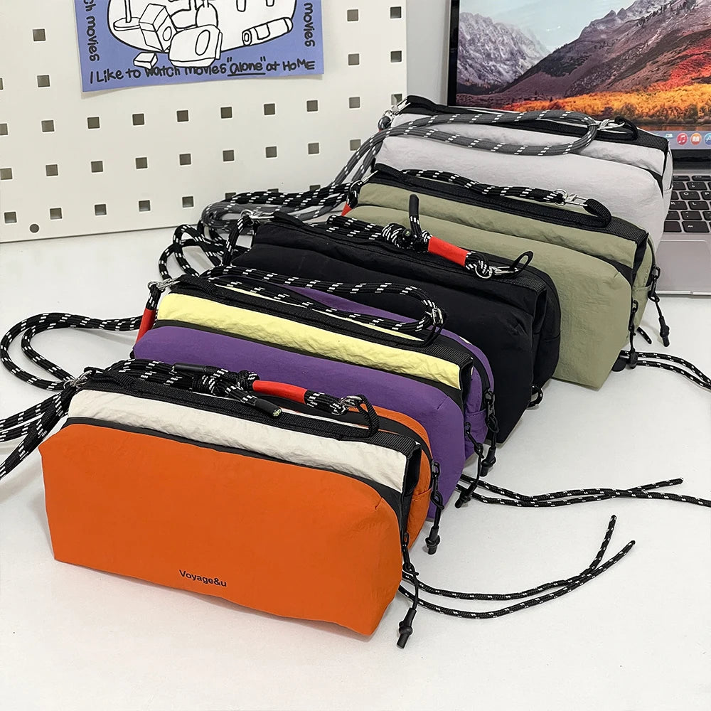 Nylon Crossbody Water Bottle Bag, Lightweight Shoulder Sling