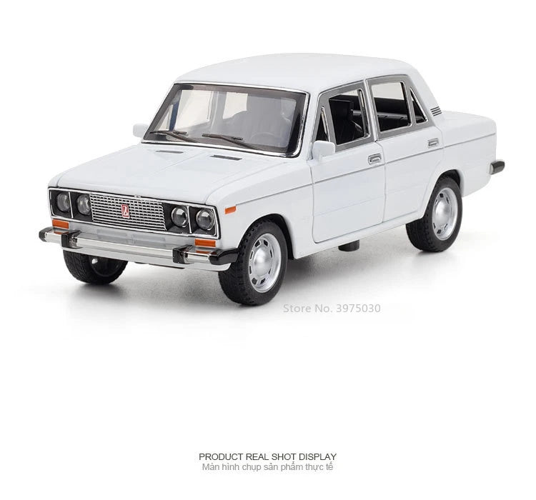 1/24 LADA 2106 Alloy Scale Car Model Diecast Vehicles Car Toys with Sound and Light Toys Collection for Boys Birthday Gift Kids