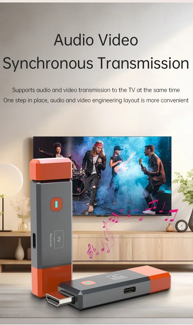 Wireless HDMI-Compatible Video Transmitter and Receiver Extender kit TV Stick Dongle Adapter For PC Camera Laptop To Monitor TV