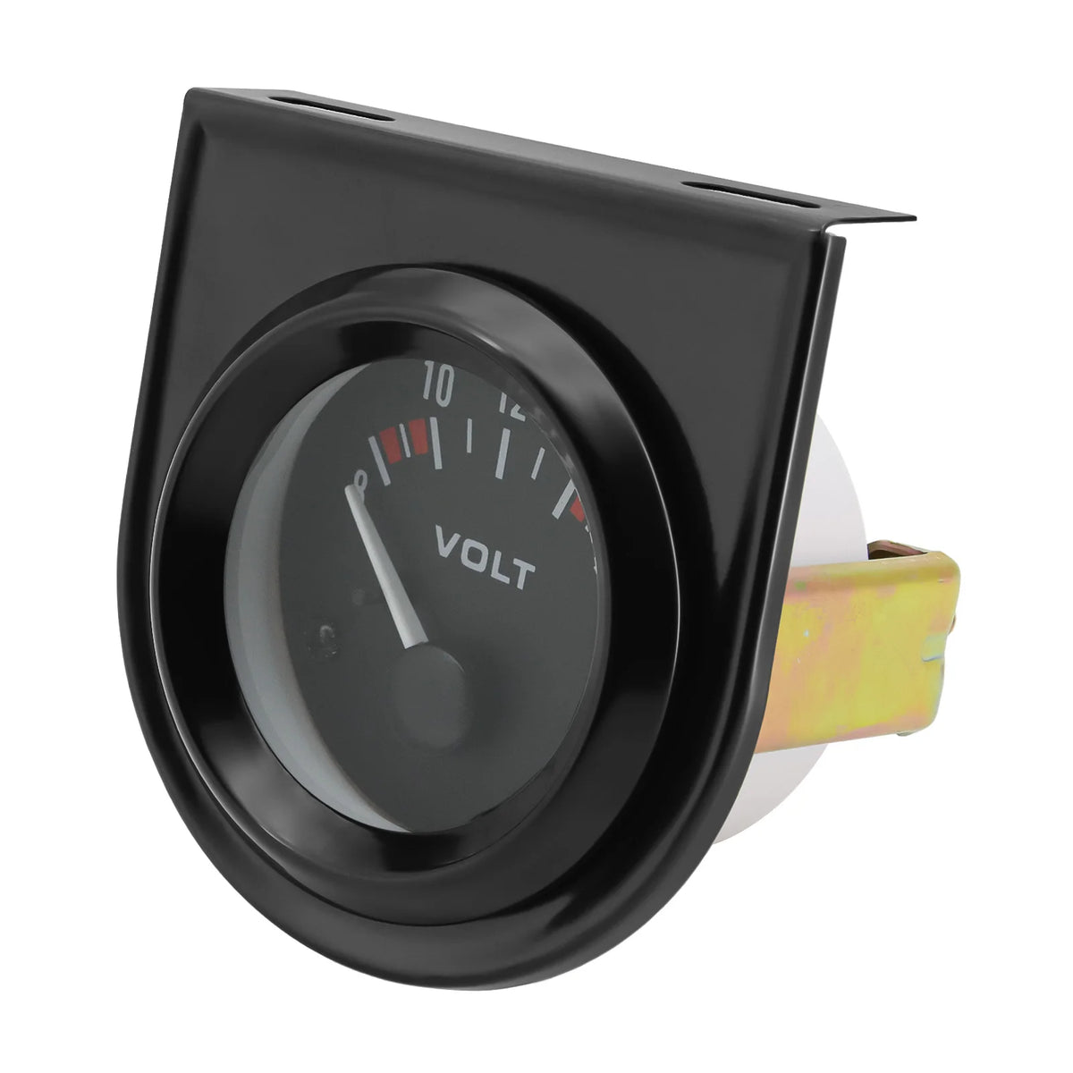 52 mm Car Voltmeter Gauge, 8–16 V, White LED, Black
