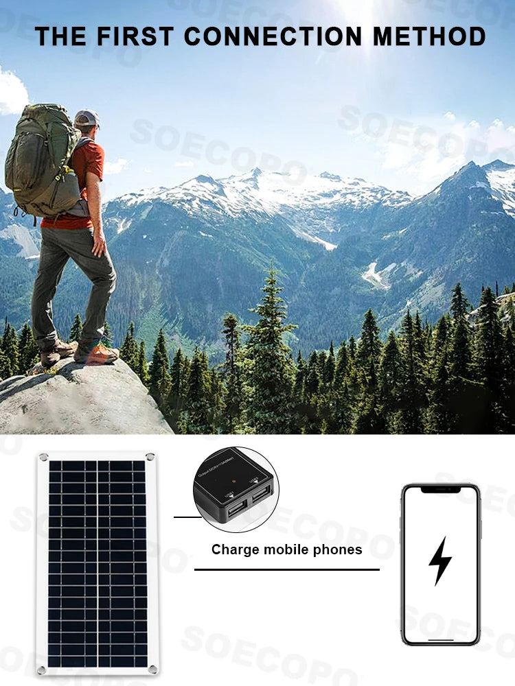30000W Peak Solcelleanlæg 2200W Inverter 200W Panel System