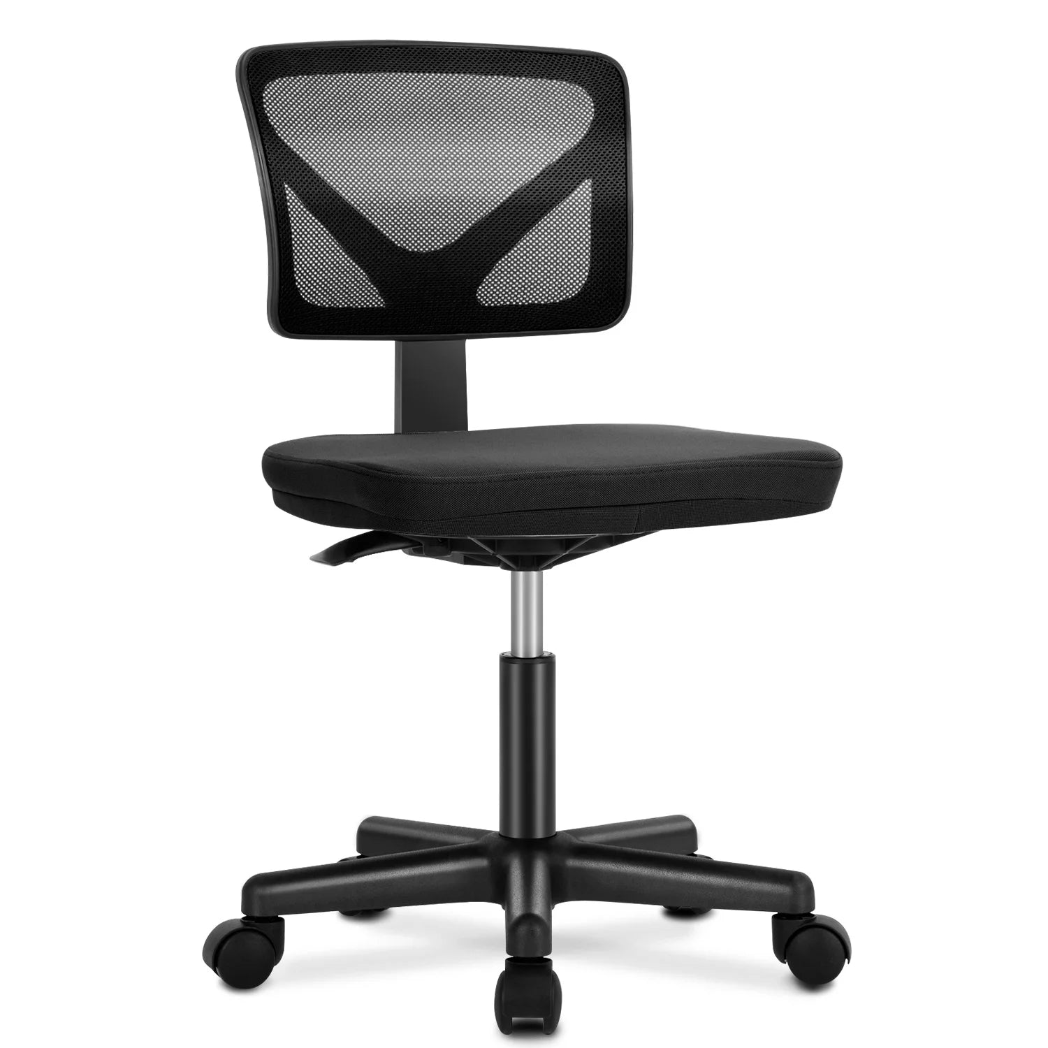 Mesh Armless Office Chair with Lumbar Support & Adjustable Height